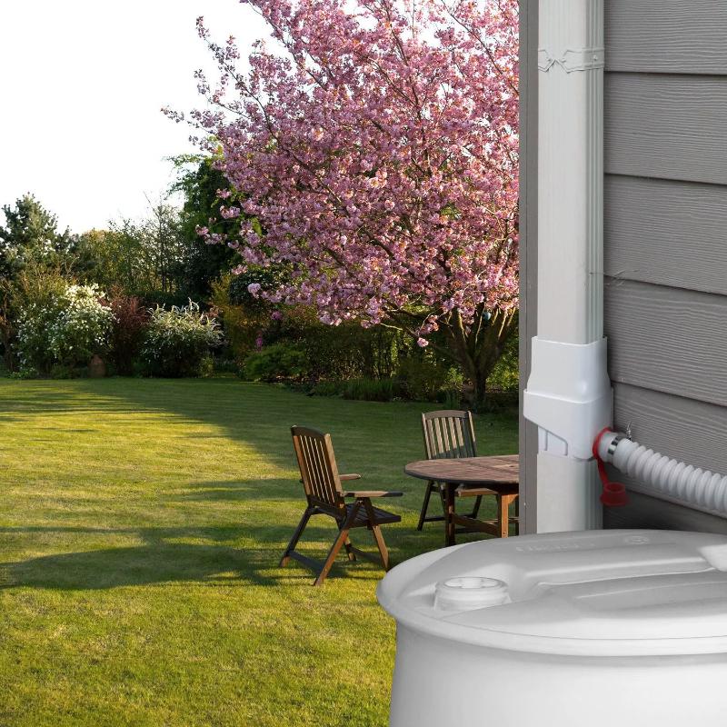 1 Set Of Rainwater Diverters For Downpipes - An Easy-To-Install Gutter Drainage System With Flexible Hoses (14.1 In To 50.2In)
