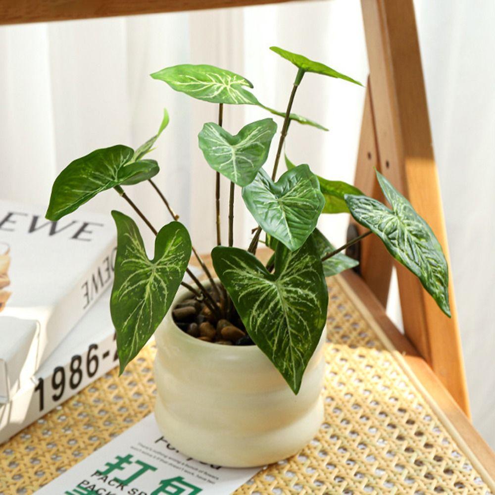 Realistic Simulation Green Plant Bonsai Elegant False Tropical Plants  Home Garden