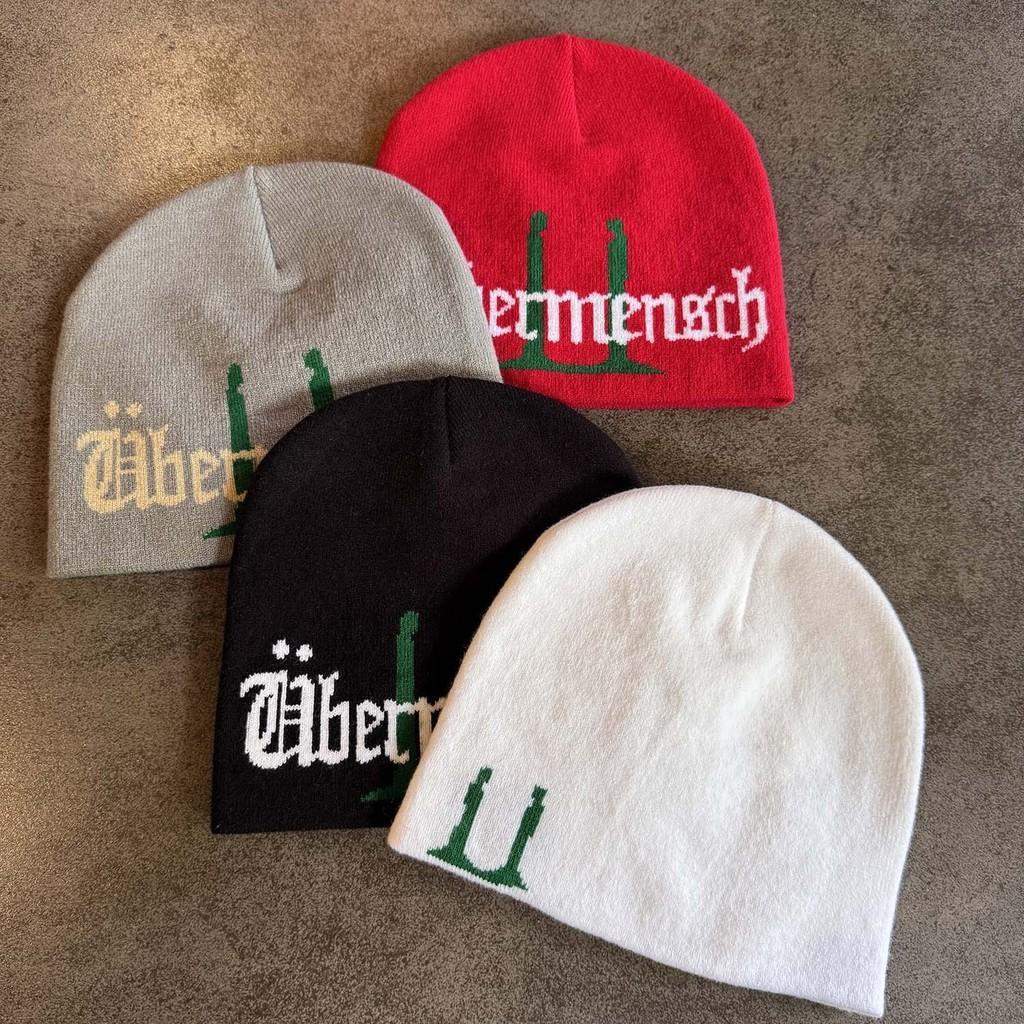 Embroidered Neutral Letter Knit Hat Warm Beanie For Trendy Casual Outdoor Use