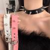 Gothic Leather Rivet Choker Necklace for Women Punk Hip Hop Pu Personality Clavicle Chain Necklace Halloween Jewelry Accessories