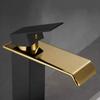 KAWAL Luxury Antique Design Basin Faucet Black Golden Waterfall Bathroom Mixer Modern Deck Mounted Basin Faucet