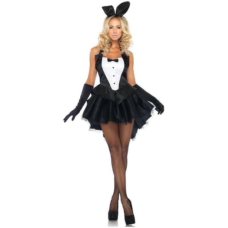 Womens Sexy Bunny Rabbit Costume Cosplay Tuxedo Halloween Outfit Fancy Dress