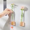 Refrigerator Magnet Hydroponic Plants Mini Test Tube Glass Vase DIY Wooden Vase Planter Home Office Decor Flower Arrangement