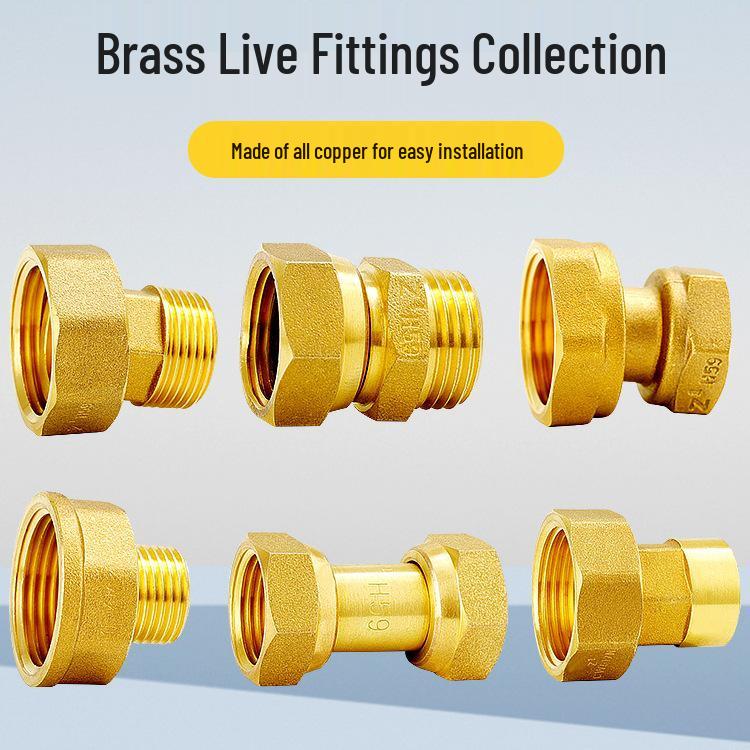 Reducing Copper Pipe Connector: Male/Female Threaded Union, 4 Points to 6 Points, 1 Inch