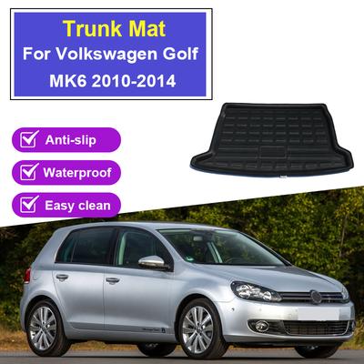 Car Rear Trunk Mat For Volkswagen VW Golf MK6 2010-2014 Tray Waterproof Pad Cargo Liner Tray Floor Cushion Auto Accessories