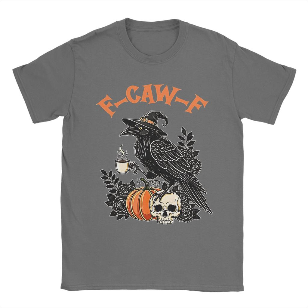 Havran Vrána F-CAW-F Halloweenské Tričko Léto Čistá Bavlna Trička Pro Muže Harajuku Design Tričko Krátký Rukáv Streetwear Topy