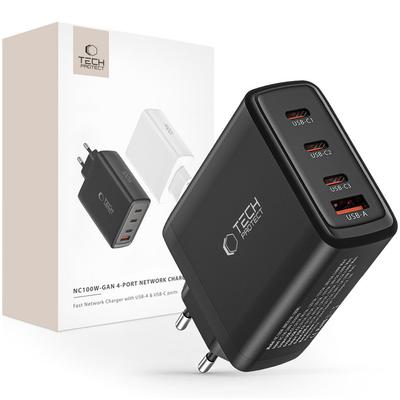 Tech-Protect Nc100W-Gan 4-Port Network Charger Pd100W/Qc3.0 Black