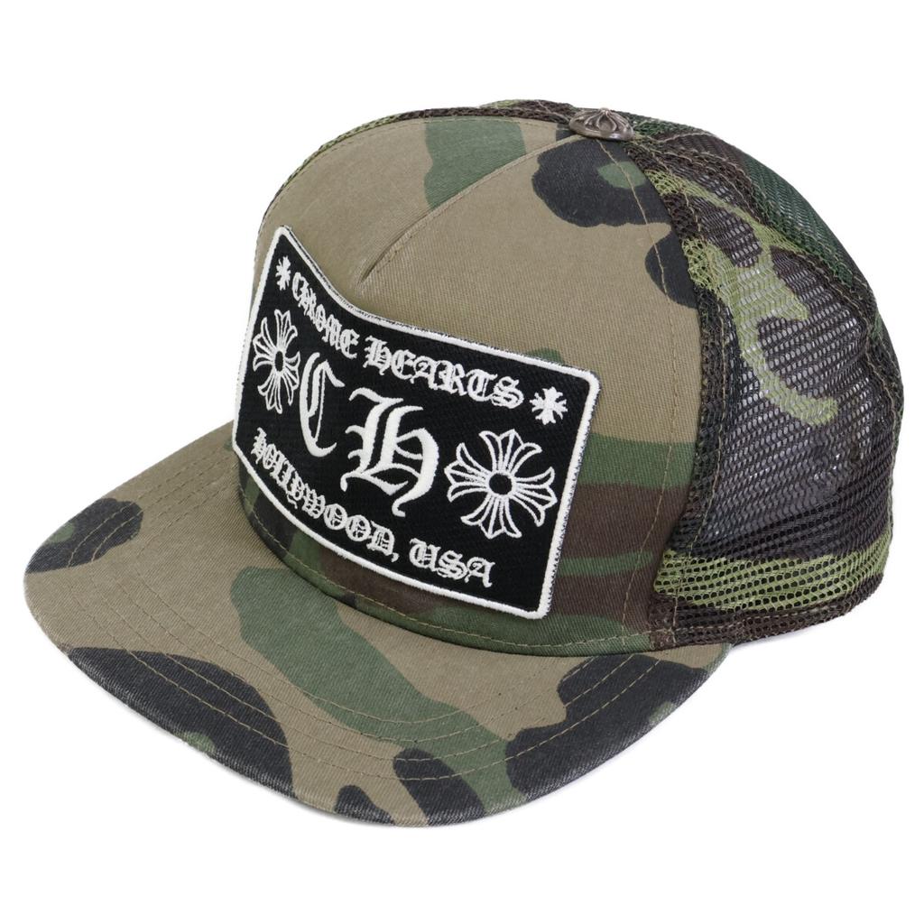 CHROME HEARTS 925 Trucker Cap CH Camouflage Schwarz Hut OS(EINHEITSGRÖSSE) 53-60 KhakiUsed