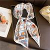European American Equestrian Style Printed Long Thin Scarf For Women
