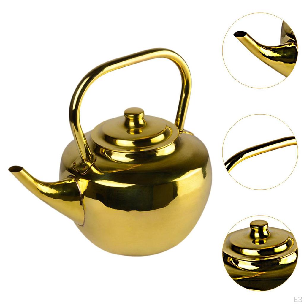 Copper Teapot Coffee Pot Kung Fu Tea Kettle for House Outdoor Restaurant Home