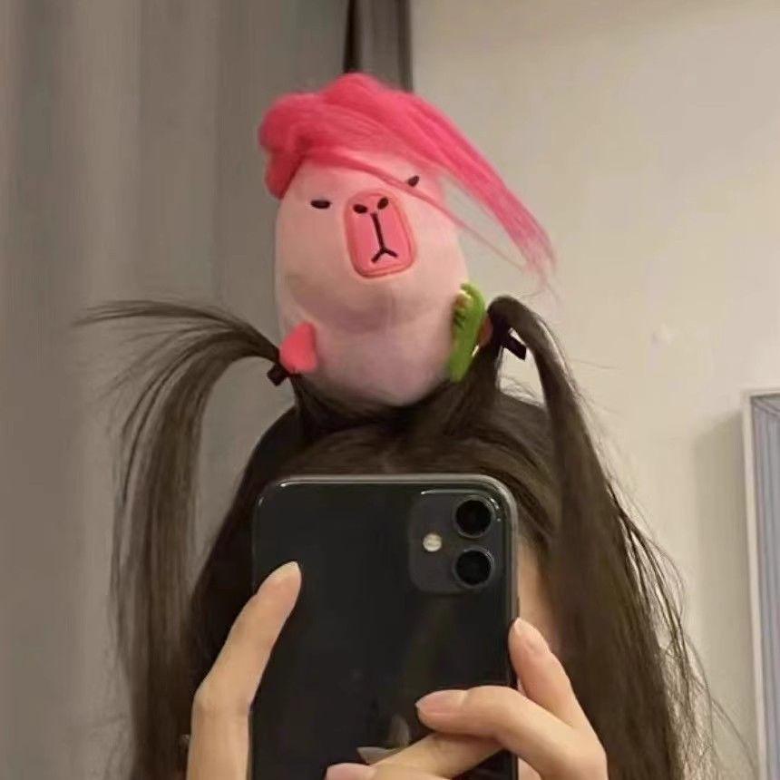 Милая Капибара Плюшевая Повязка на Голову и Заколка Фигурка