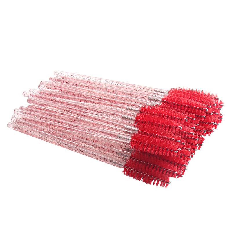 Pack of 50 Disposable Crystal Rod Eyelash and Eyebrow Spiral Brushes