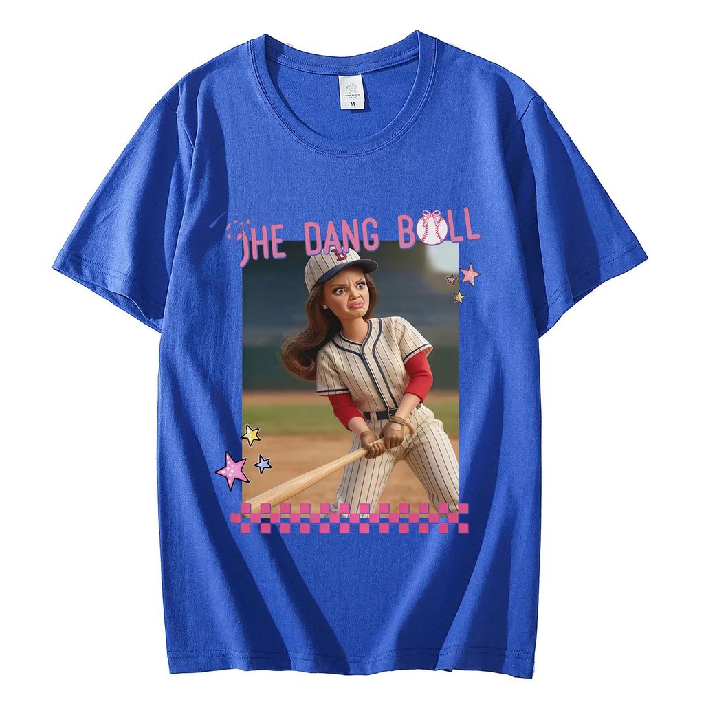 Hit The Dang Ball Funny Baseball Mom Tshirt High Quality Fashion Oversized T Shirts Unisex Casual Cotton Short Sleeve Tshirts