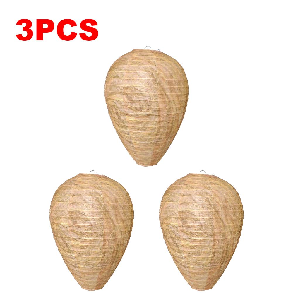 2-5pcs Hanging Wasp Deterrent Paper Hornet Fake Wasp Nest Repellent Hornets Safe Fake Trap Safe Garden Repellent Trap for Yard