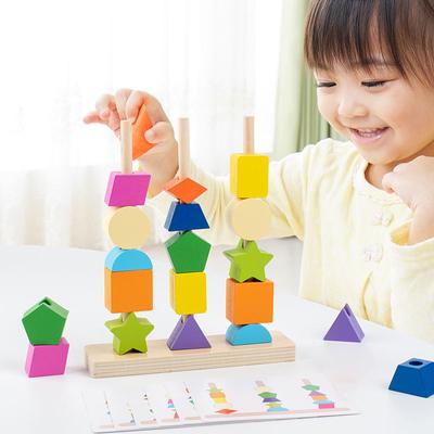 Montessori Ahşap Oyuncaklar Renk Şekil Eşleştirme Bulmaca Yapı Blokları Oyunu Renk Bilişi Erken Eğitici Oyuncaklar Çocuklar İçin Hediye
