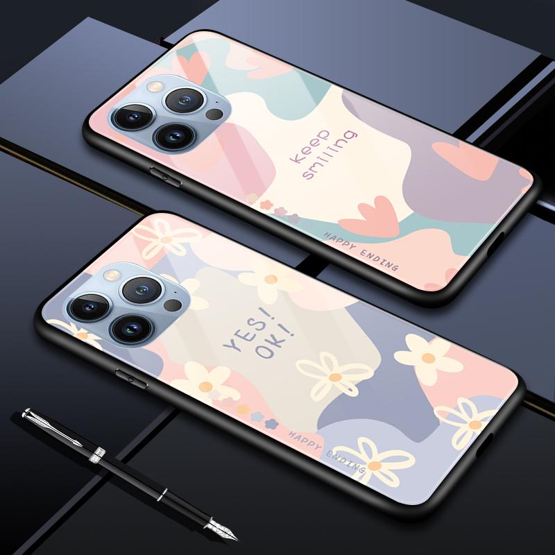 Tempered Glass Phone Case For OPPO Reno13 Reno14 Realme 11 12Pro 14 GTNeo6 C21Y C53 C75 OnePlus Nord2 NordCE3Lite Soft Edge Shockproof Smooth Shell