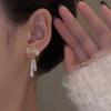 Neue Gold Farbe Shiny Bowknot Quaste Stud Ohrringe Für Frauen Exquisite Strass Bogen Baumeln Ohrringe Mädchen Schmuck Freunde Geschenk