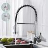 Kitchen Tap with Pull-Out Shower Spring Kitchen Tap Single Lever Mixer Tap for Sink with Hand Shower Support Cold and Hot Water (Normal, Silver)