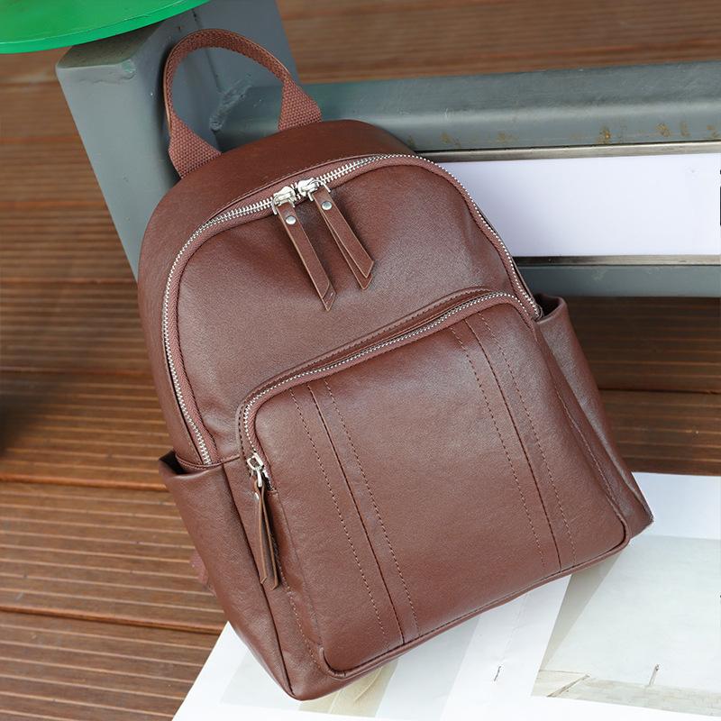 

Женская сумка из натуральной кожи Новая большая рюкзак Коровья кожа растительного дубления Женская нишевая модная сумка Рюкзак большой вместимости