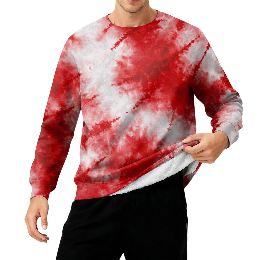 Men's Round Neck Fleece-Lined Thick Warm Sweatshirt