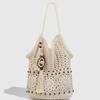 Sen Ethnic Style Hollow Tassel Woven Bag Women's Literary Knitted Commuter Seaside Vacation Tote