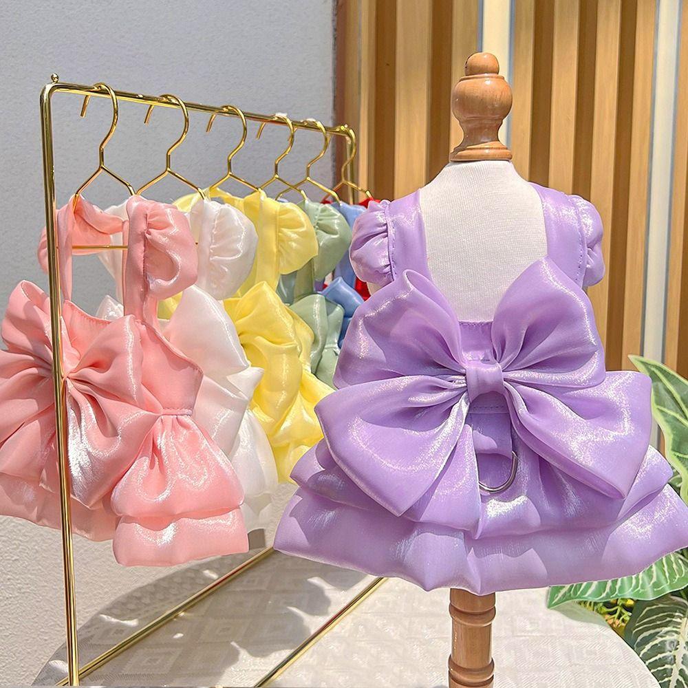 Lovely Pet Dog Clothes Creative Pet Bowknot Skirt Pet Princess Skirt  Dress Up Accessories