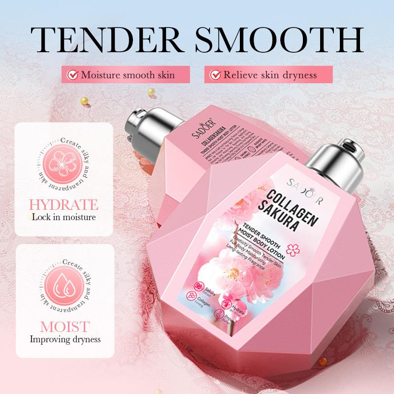 Sakura Bodylotion 300ml SADOER Kollagen Glättende Feuchtigkeitspflege
