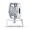 925 Sterling copper Cat and Dog Series Best Friend Pendant Fit 4MM hole diamete Bracelet Charms Bead Necklace DIY Female Zircon