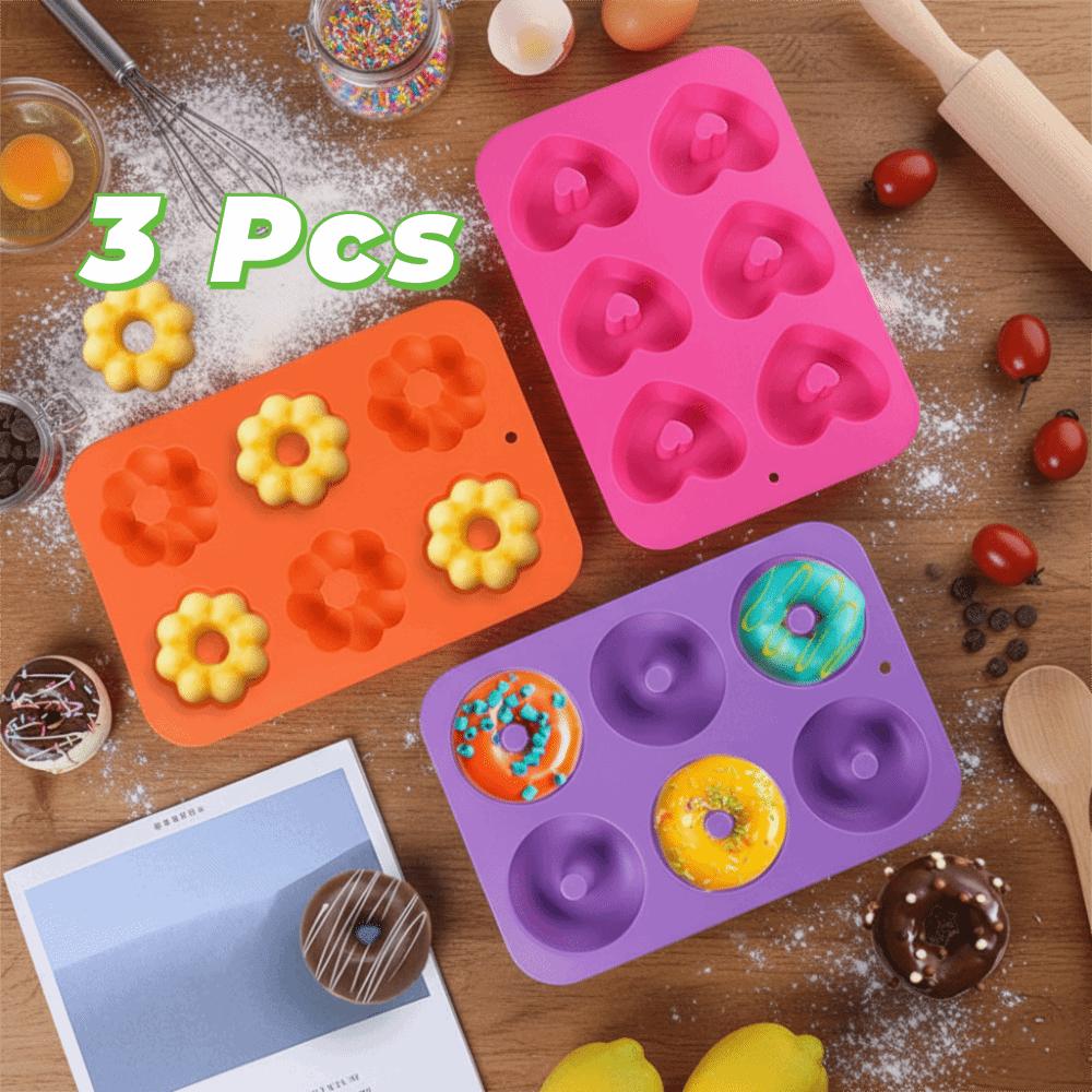 3PCS Silicone Doughnut Mold Non-Stick Bread Mold Household Dessert Mold  Cake