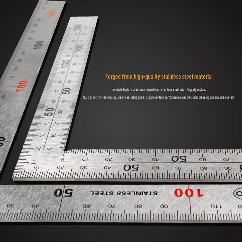 Li Xin Multi-functional 300mm 90-Degree Stainless Steel Square Ruler