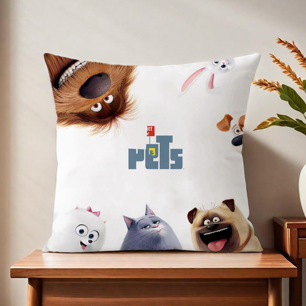 Cartoon T-THE SECRET LIFE OF P-PETS Comfortable soft Pillow Case for Sofa Living Room Home office Decor Protective Covers