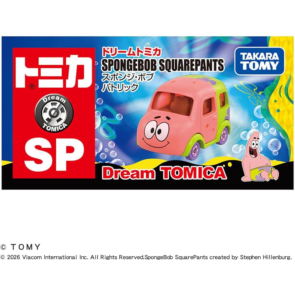 Takara Tomy Tomica Dream Tomica SpongeBob Patrick Mini Car Toy for Ages 3 and Up