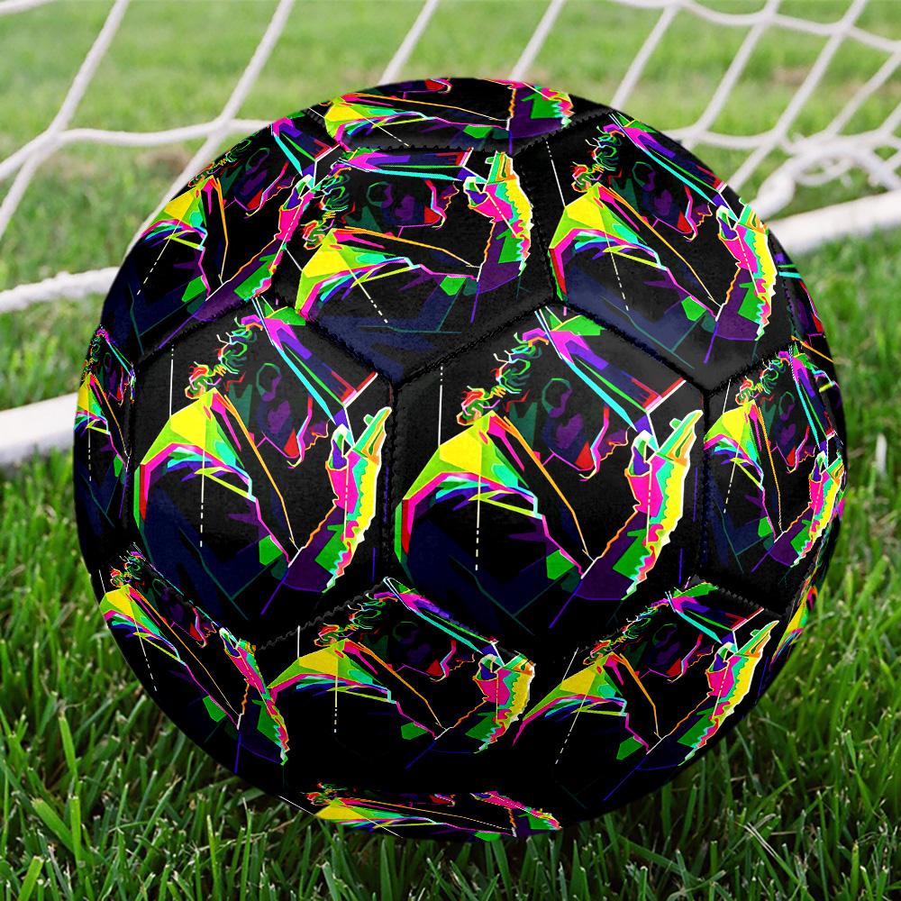 Michael Jackson Print Size 5 Soccer Ball, Standard Match Football for Sports Game and Team Practice, Ideal Gift for Soccer Fans