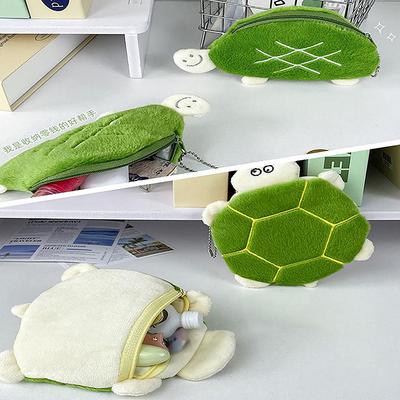 Cartoon Cute Turtle Pencil Bag Large Capacity Pencil Case Creative Coin Purse Multifunctional Storage Bag School Supplies