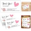 Carte de remerciement Cœur Rose avec Message