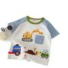 2026 Summer Boys' Cartoon Print Round Neck Short Sleeve T-shirt