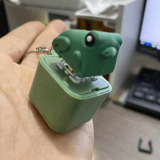 Frog Croaking Fidget Toy with Light & Sound Rechargeable Keyboard Fidget Toy Portable Anxiety Relief Fidget Keychain Sensory Decompression Gadget