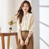 Women's Ruffle Collar Long-Sleeve Commuter Blouse