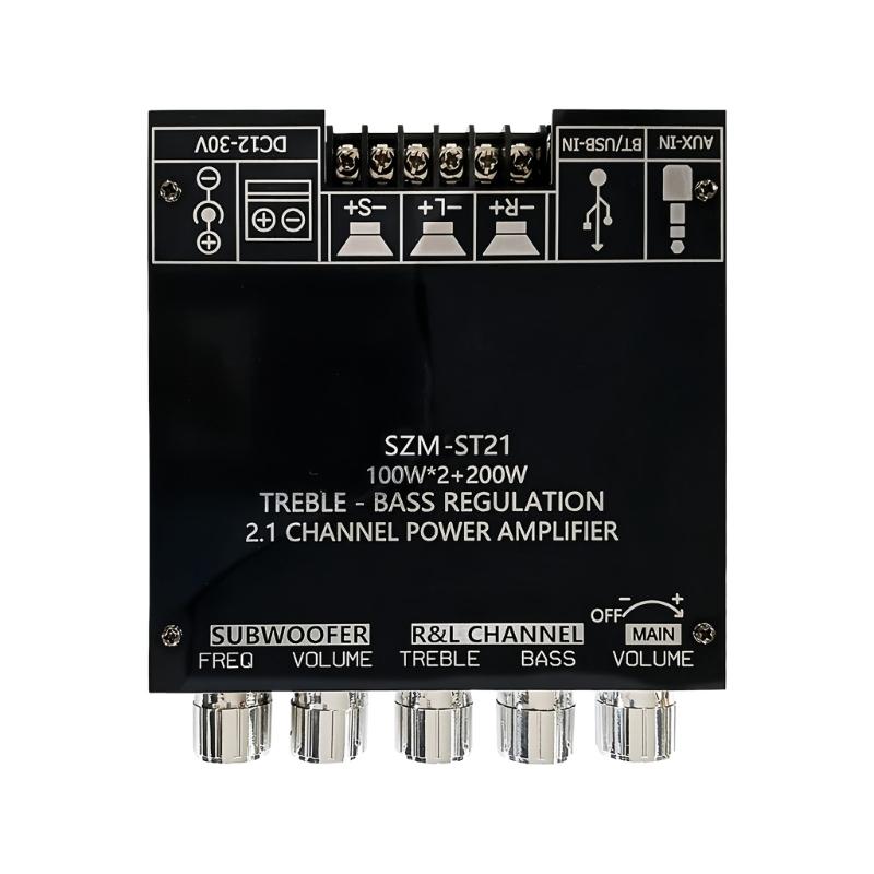 100Wx2+200W 2.1 Channel Digital Power Amplifier Board Bluetooth-compatible Power Stereo Module for Car Vehicle 1