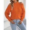 Womens Casual Solid Off Shoulder Long Sleeve Pullover Sweater