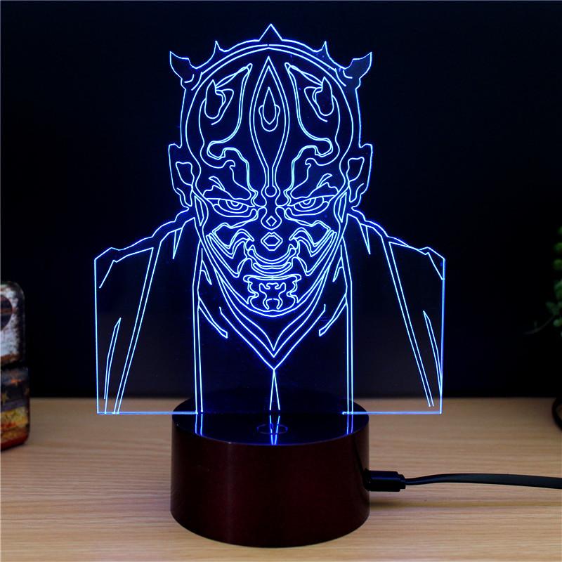 

Star Wars Mini 3d Night Lamp For Kids Room And Collectors Darth Maul