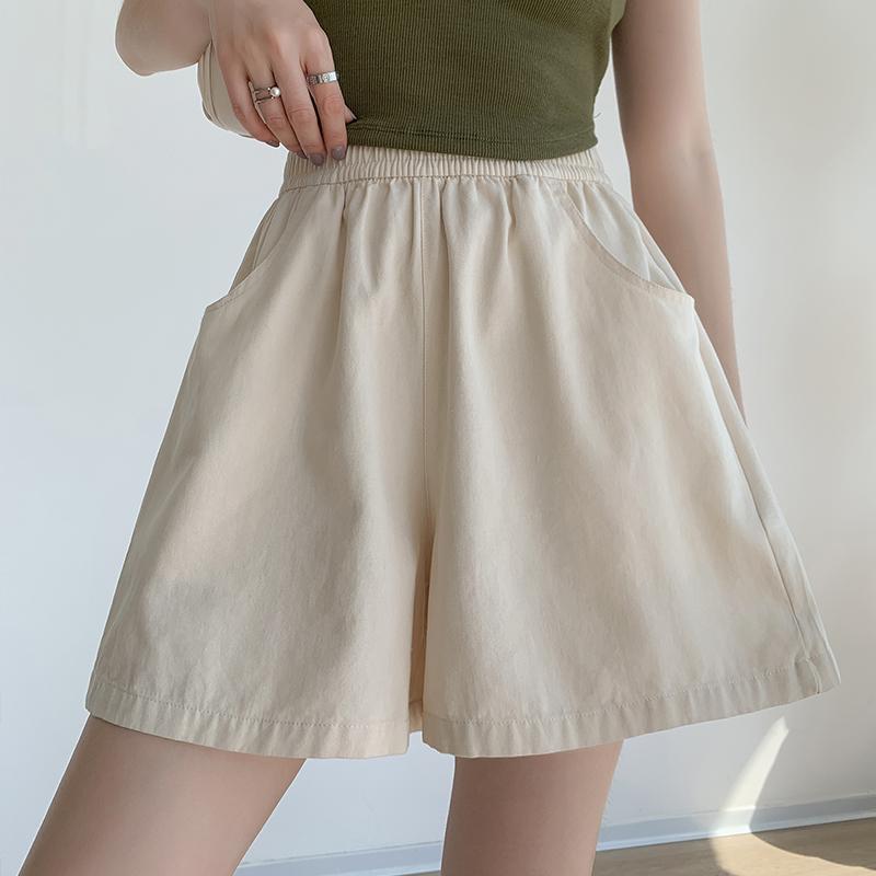 summer Women's pure cotton comfortable loose wide-legged Cargo pants elasticity Waist casual thin sweat pants homewear plus size 3XL 4XL sports shorts