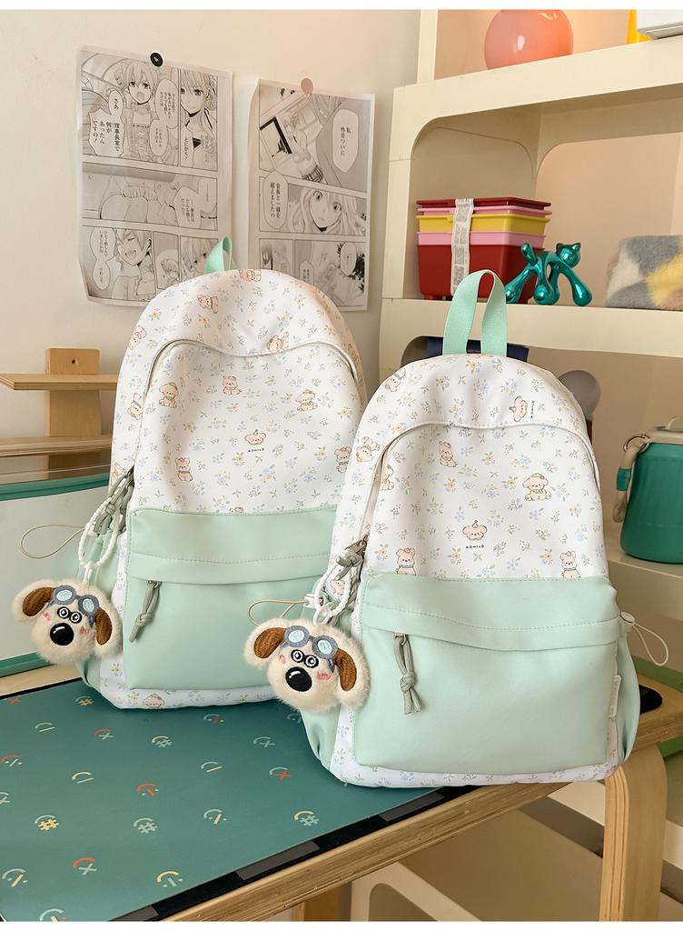 Schoolbag Simple Bear School Bag Premium Sense Backpack College Student Commuter Junior High School Girls School Bag Japanese and Korean Simple Backpa