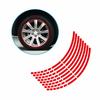 16 Delige Motor Fiets Auto Band Reflecterende Stickers Coole Styling Velg Rand Decoratie Strip Tape Rood Blauw Waterdicht Buitenonderdelen