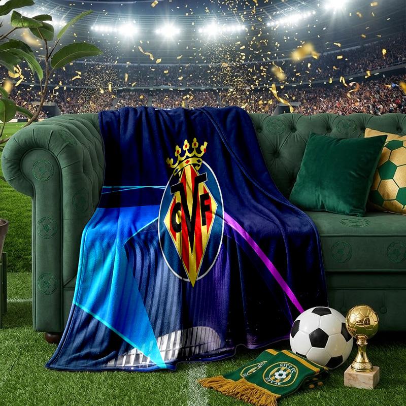 Club Vill-arreal Crest Design Throws Blanket Flannel Blankets Plush for Couch Bed Gifts for Men Women Travel picnic blanket Christmas fan gifts