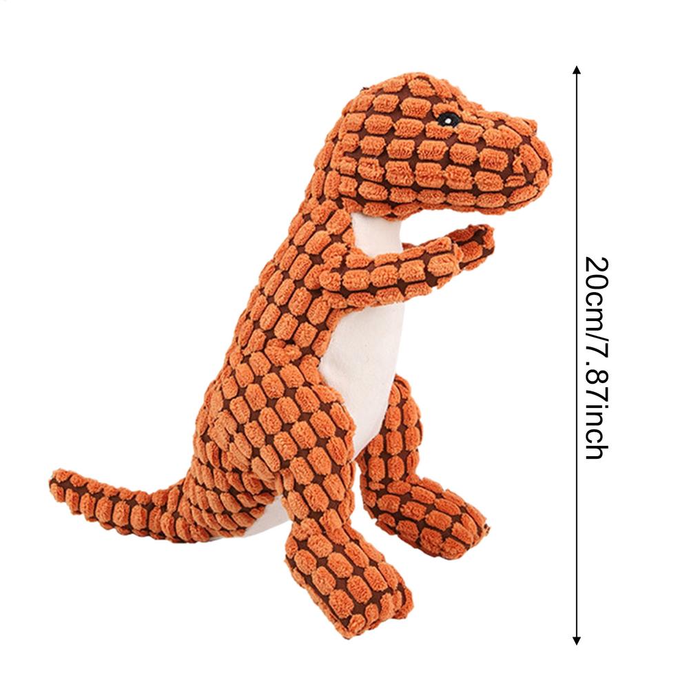 

Fun Pet Toy Pet Dinosaur Chew Toy For Dogs Puppy Squeaker Squeaky Plush Bone Molar Dog Toy Pet Training Dog Accessory оранжевый