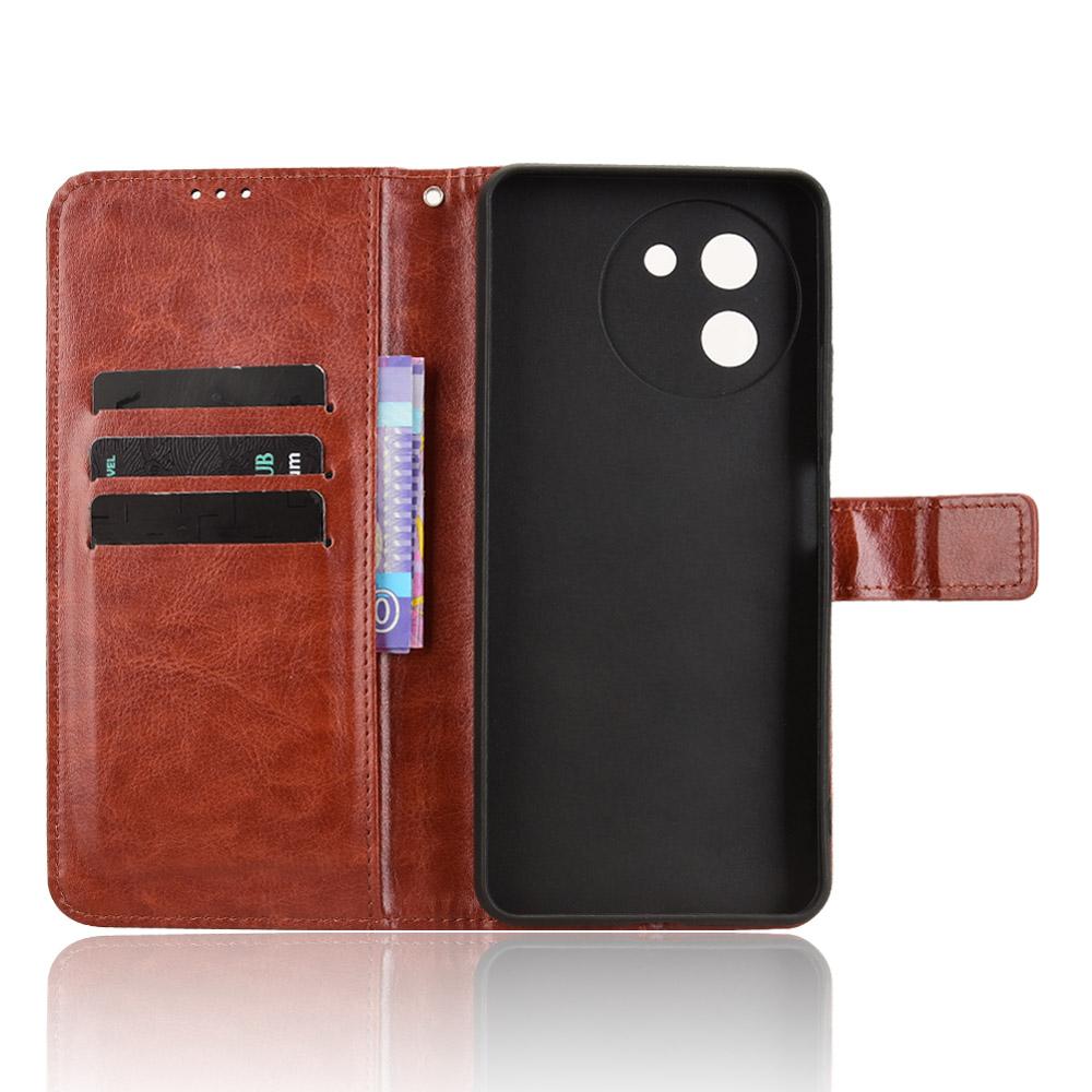 For Doogee Note 59 Pro/Doogee Note 59 PU Leather Case with Strap Crazy Horse Texture Phone Wallet Cover