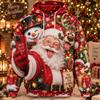 Komik Noel Baba Noel Kapüşonlu Sweatshirt 3D Baskı Snowboard Oyun Sıcak Kakao Ren Geyiği Şenlikli Kazak Tatil Partisi Kış Hediyesi