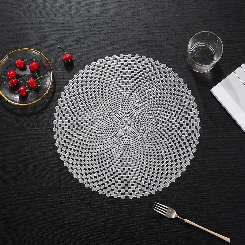 Tischset Bronzierte PVC Platzmatte Hohle Isolieruntersetzer Pads Tisch Schüssel Zuhause Weihnachtsdeko Hitzebeständig