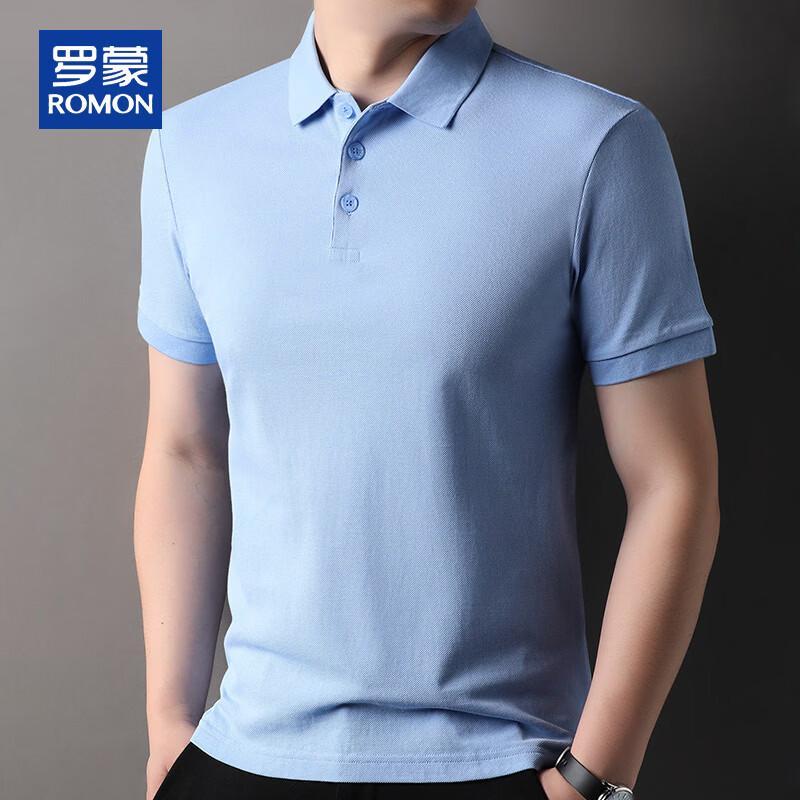 ROMON Men s Pure Cotton Short Sleeve Polo T-shirt 2XL
